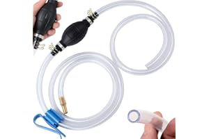 AVQY Siphon Pump Kit Fuel Transfer Pump for Gasoline Gas Oil Fuel Petrol Diesel Fluid Water Fish Tank,Hand Water Pump with 2 Durable PVC Syphon Hoses with Hose Clip,Metal Buckles(2M)