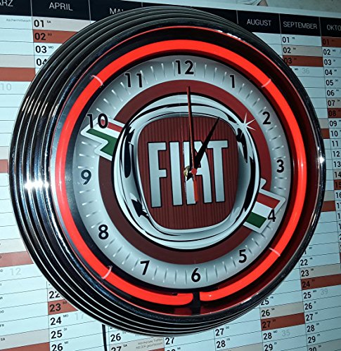 Neon reloj Neon Clock Fiat Red Neon Rojo