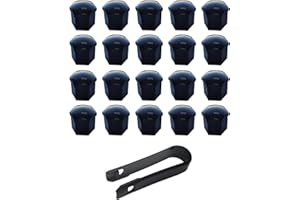 VSREI 20 Piezas 19mm Tapas para Tuercas de Rueda Tapones para Tornillos de Coche - Kit de Tapones para Tuercas de Rueda de Coche Rueda Cubierta de Neumático con Extractor (Negro)