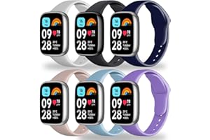 BABEJIA 6 szt. bransoletek kompatybilnych z Xiaomi Redmi Watch 3/3 Active, zapasowy pasek do Xiaomi Redmi Watch 3/3 Active, regulowana długość
