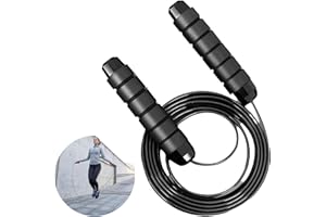 Jowfay Corda Saltare Ponderata Nera, Corda per Saltare Boxe Professionale Corda Crossfit Funicella per Saltare Corda Palestra per Fitness Crossfit Sport GYM