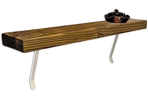 MKGT NO Drill Radiator Shelf | Rustic Slim Narrow Shelf for Hallway (Tudor Oak, 140cm)