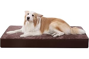 KSIIA Camas Perro Ortopédica Extra Grande, 105x70, Cama para Perros XL, Colchon Cojín Colchoneta Perro Desenfundable, Cama Mascota Lavable a Máquina Fondo Antideslizante Dog Bed, Chocolate