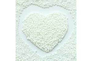 VOOMOLOVE Perline per sacchetti di circa 4800, 3 mm, 8/0, perline distanziali, orecchini, bracciali, ciondoli, gioielli in vita, perline fai da te da 3 mm (bianco puro)