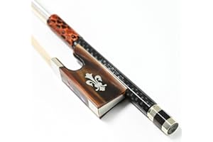 VINGOBOW nouvel archet de violon en fibre de carbone texturé 4/4 niveau de concert motif Fleur-de-Lys rouge corne de boeuf grenouille 118V