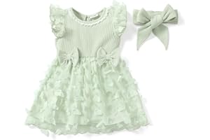 PATPAT Baby Girls' Tulle Dress with Long Sleeves, Tutu for Toddlers, Perfect as a Flower Girl or Christmas Party Birthday Long Sleeve Princess Dress