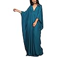 YouKD Women's Long Kaftan Maxi Dress Boho Swimsuit Beach Cover Up Robes One Size Loungewear