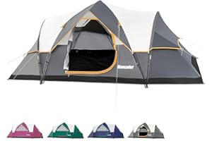 Mansader 6 Person Family Camping Tent, Pop Up Tent Waterproof Windproof with Top Rainfly, Easy Set Up Tent for Outdoor Camping Hiking Travel