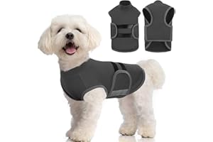 IECOii Beruhigungsweste für Hunde, Angstjacke für Hunde, Wickel-Angstjacken-Shirt zur Linderung von Angstzuständen, hält den Hund ruhig bei Gewitter, Feuerwerk, Reisen, Tierarztbesuchen, Grau, S