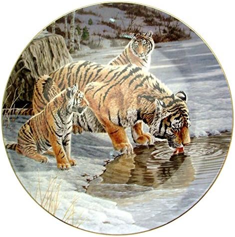 The Siberian Tiger By the Waters Edge big cat plate Tiger Plate CP2365