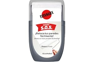 Titanlux Rodillo Pintura Retoca Paredes, manchas, garabatos, rozaduras, pequeñas humedades, Blanco 30ml