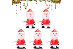 THQAE 5 Pièces Jouets à Remonter de Noël, Remonter de Père Noël, Cadeaux de Table Noel Sacs de Fête, Jouet Figurines Mecanique Cadeau