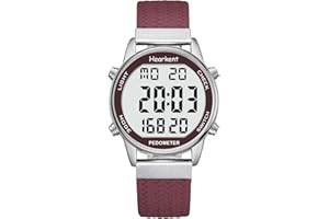 Hearkent Pedometer Watch for Women, Step Tracker with Calories Counter, Non Bluetooth, 30M Waterproof, LCD Large Number Display Wrist Watch for Walking and Daily Activity
