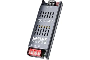 LASLUX Alimentatore LED 24V 100W Ultra Sottile Dimmerabile 4 Livelli, Trasformatore 220V AC a DC 4.2A, Driver LED a Tensione Costante per Striscia (24V, 100, Watt)