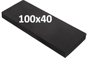 OUTSTEP Coussin de Banc en Lin 100x40x5 cm, Coussins d'assise d'intérieur renforcés et Respirants, Coussin de Banc Haute densité avec Dessous antidérapant, Coussin d'intérieur pour Baie vitrée(Noir)