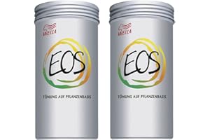 Wella 2 x Eos - Tintes para plantas (120 g) - WELLA PROFESSIONALS - Polvo - Sin amoníaco, parabenos, PPD, PTD - Golden Curry - Castaño medio