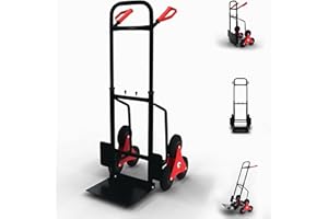 MAXCRAFT Sackkarre Treppenkarre bis 150 kg klappbar Treppensackkarre Transportkarre Treppensteiger in Schwarz