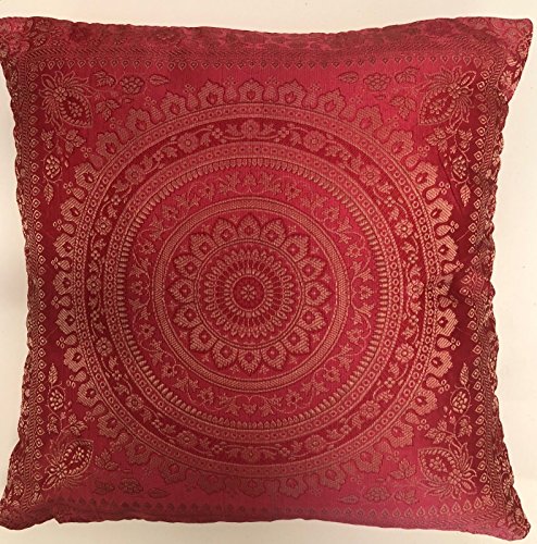 GANESHAM HANDICRAFTS Ganesham artigianato indiano Handmade divano Brocade Outdoor ricamo designer vintage mandala cuscino etnico Home Decor boho copertura del cuscino 40 x 40 cm