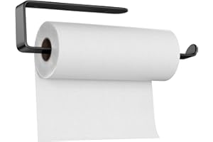 Newaner Porta Rotolo da Cucina da Parete, 295mm Adesivo o Perforante Porta Scottex da Appendere, Spazio in Alluminio Portarotoli da Cucina per Cucina, Bagno, Armadi, Verticale o Orizzontale, Nero