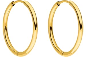 Purelei® Eleganckie proste kolczyki koła dla kobiet wodoodporne małe kolczyki koła ze stali nierdzewnej średnica 15,8 mm