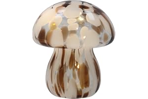 Shudehill Giftware Handblown Glass LED Mushroom Light Up Ornaments - Pink, Blue, Grey or Amber (Brown)