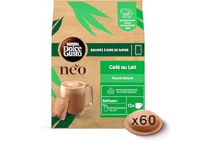 DOLCE GUSTO NEO NEO Café au Lait - 60 Dosettes de café (5 boîtes de 12 dosettes) Compatibles uniquement avec les machines à café NESCAFÉ® Dolce Gusto® NEO