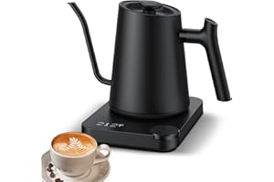 YUYTE Czajnik elektryczny 1200 W typu łabędzia szyja, regulacja temperatury, wnętrze ze stali nierdzewnej, do nalewania kawy, przygotowywania herbaty, gotowania gorącej wody z ochroną przed wysychaniem