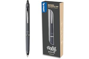 PILOT - Frixion Ball Zone Gris en coffret cadeau - Stylo rétractable effaçable premium à encre thermosensible - Stylo roller rechargeable et ergonomique - Encre noire - Pointe moyenne
