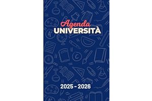 Agenda Università 2025 - 2026: Planner Settimanale Verticale a Quadretti con Orario | 16 Mesi da Settembre 2025 a Dicembre 2026 | A5 | Blu Notte e Rosso Corallo
