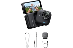 Insta360 GO Ultra Pack Standard Noir Minuit sans Carte mémoire – Caméra 4K Mains Libres Ultra-légère et Portable, stabilisation FlowState, Performance de Pointe en Basse lumière