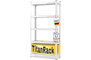 KARAT Étagère pour Charges Lourdes - Garage, Cave, Atelier - À Emboîter, Rangement, D'angle, À Pneus, En Grille (Blanc, 220 x 90 x 60 cm)