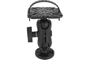 Fockety Fish Finder Mount Base, 360 ° Rotation Aluminium Fisk Finder -fäste Monteringsplatta, Elektronisk Hållare Djup Findermontering för Båt, Marine Kayak Pontoon Canoe