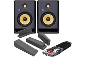 KRK Rokit RP7 G4 Professional Active Powered DJ Studio Monitor Speakers with Isolation Pads & Cable