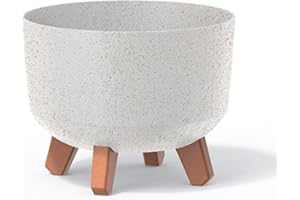 PROSPERPLAST Macetero color blanco roto,sin depósito , colección GRACIA de 23,5 x 23,5 x 18,7 cm, capacidad de 5,1 L.