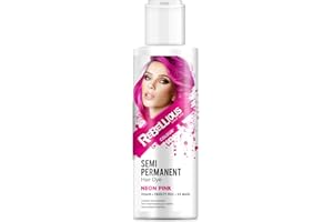 PAINTGLOW Rebellious Colours 100% Vegan Semi Permanent Hair Dye Colour (100ml), bright Neon shades that glow under UV Blacklight, Vegan & Cruelty free (Neon UV Pink)