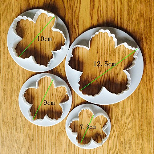 GOOTRADES 4 Stk Pfingstrose Blütenblatt Form Cutter Fondant Kuchen Zucker Paste Icing Schneidwerkzeug - 3