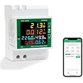 DEWIN Tuya WiFi Electric Consumption Meter, 6 in 1 Digital Electric Meter Single Phase Electric Energy Meter Wifi Tuya AC40~3