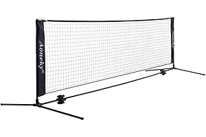 Aoneky Red de Tenis Bádminton Portátil Plegable - 2,1M/3M/5,5M×84cm, Red de Nylon con Soporte, Red de Entrenamiento de Tenis Bádminton Vóleibol para Niños Adultos
