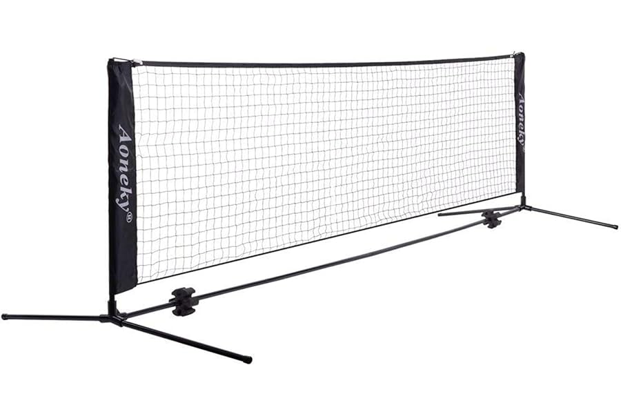 Aoneky 6ft/10ft/ 18ft Tennis Set, Metal Frame Stand and Nylon Net for PikckleBall Paddle Badminton for Garden Driveway Pool