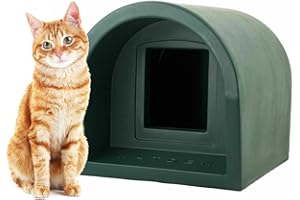 The Original Mr Snugs KatDen® Plastic Outdoor Waterproof Plastic Cat Shelter Kennel - Dark Green Colour