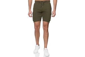 Indicode Męskie szorty z materiału Ronny z 5 kieszeniami | bermudy męskie szorty materiałowe