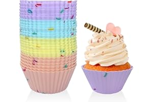 YOOLHAMY Lot de 24 Moules à Muffins Silicone, réutilisables moule cupcake et antiadhésifs pour cupcakes, plateau à pudding, Anti-adhésif, 4 Couleurs