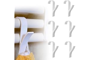 WASUQO 6 Stück Haken für Rundheizkörper Heizung Handtuchhalter Haken handtuchhalter heizkörper Bad Hacken für Handtuchheizkörper Handtuchhalter für Bad und Küchentuchhaken für Handtuchheizkörper