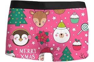 GENERISCH Boxershorts Weihnachts Herren Lustige Unterhosen Leicht Bequeme Weihnachtsunterhose Stretch Sporthose Weihnachtsstring für Männer Christmas Motiv Boxer Shorts Retroshorts Mode Trend Unterhose