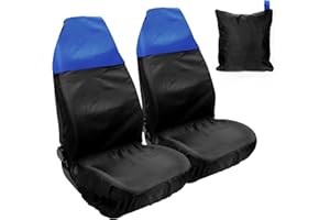 GOOPOOL Universal Car Seat Covers Waterproof Car Seat Protectors Car Seat Cover Set of 2 Easy to Clean Front Car Seat Covers Universal Fitting for Most Popular UK Models, Trucks and SUVs, Blue