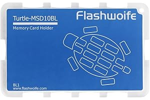 ‎FLASHWOIFE Flashwoife, 10 x MicroSDHC, Aufbewahrung Speicherkarten Box, Kreditkarten Format Etui, transparent, blau