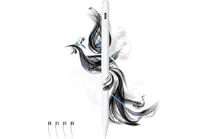 DOGAIN Stylus Pens for Touch Screens Power-Display Tablet Pen POM Tip Magnetic Rechargeable iPad Pen Compatible with iPhone/iPad/Samsung/Lenovo/and Other iOS/Android smartphone and Tablet Devices (White)