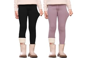 Vorvowry Legging Polaire Fille Pantalon Thermique Chaud Hiver Enfant Collant Doublé Molleton Souple et Épais