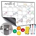 Panlom Family Planner Whiteboard Monthly Planner Magnetic Calendar for Fridge 40 * 30cm Included 3 Dry Wipe Markers & Eraser & 4 Fridge Magnets