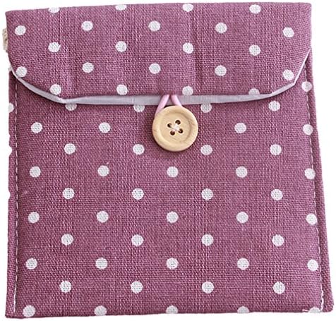 Yesiidor Dots Pattern Storage Bag Rectangle Button Closure Sanitary Pad Tissue Holder Bag